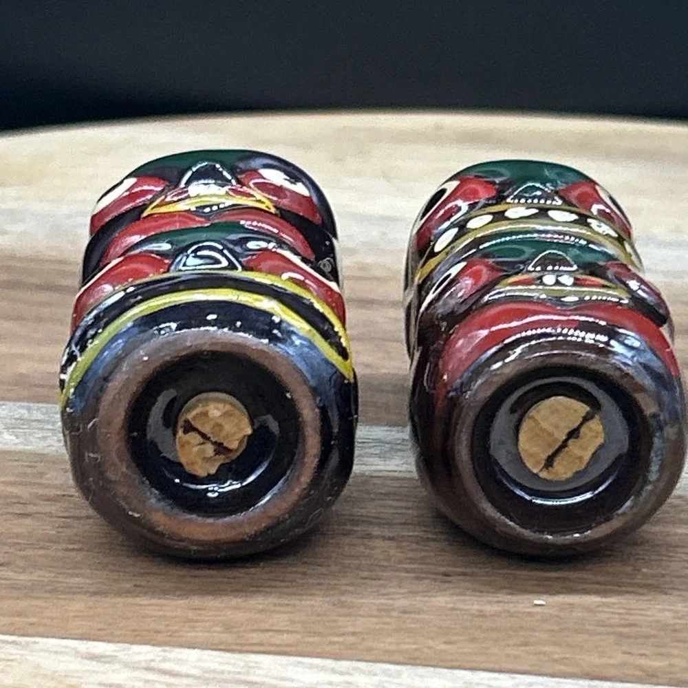 Vintage Totem Pole Salt & Pepper Shakers Hand-Painted Tiki Victoria Ceramics